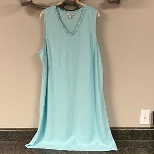 2/4  nwt Croft & barrow linen blend dress V neck detail xl 16